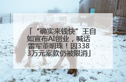 “确实来钱快”王自如宣布AI创业，喊话雷军董明珠！因3383万元案款仍被限消