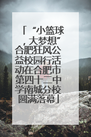 “小篮球，大梦想”合肥狂风公益校园行活动在合肥市第四十二中学南城分校圆满落幕