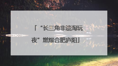 “长三角非遗淘玩夜”燃爆合肥庐阳