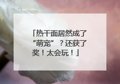 热干面居然成了“萌宠”？还获了奖！太会玩！
