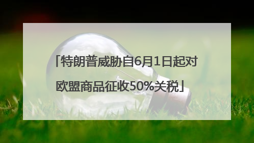 特朗普威胁自6月1日起对欧盟商品征收50%关税