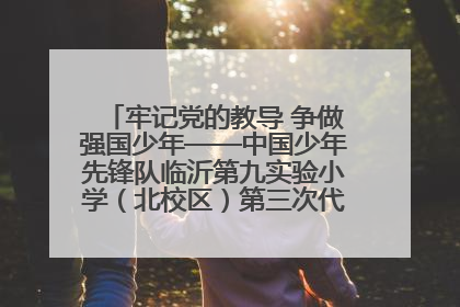 牢记党的教导 争做强国少年——中国少年先锋队临沂第九实验小学（北校区）第三次代表大会胜利召开