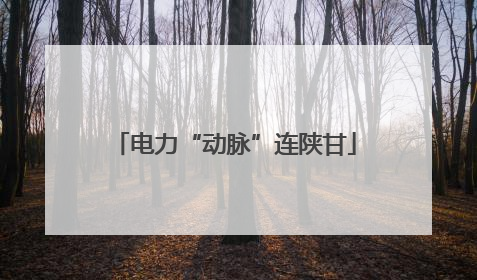 电力“动脉”连陕甘