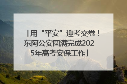 用“平安”迎考交卷！东阿公安圆满完成2025年高考安保工作