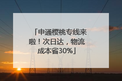 申通樱桃专线来啦！次日达，物流成本省30%