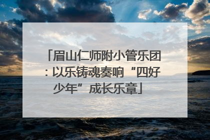 眉山仁师附小管乐团：以乐铸魂奏响“四好少年”成长乐章