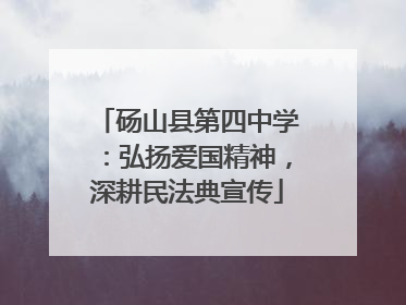 砀山县第四中学：弘扬爱国精神，深耕民法典宣传