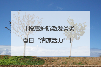 税惠护航激发炎炎夏日“清凉活力”