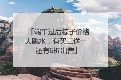 端午过后粽子价格大跳水，有买三送一还有6折出售
