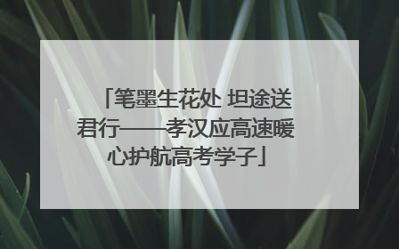 笔墨生花处 坦途送君行——孝汉应高速暖心护航高考学子
