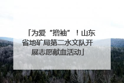 为爱“撸袖”！山东省地矿局第二水文队开展志愿献血活动
