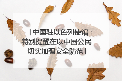 中国驻以色列使馆：特别提醒在以中国公民切实加强安全防范