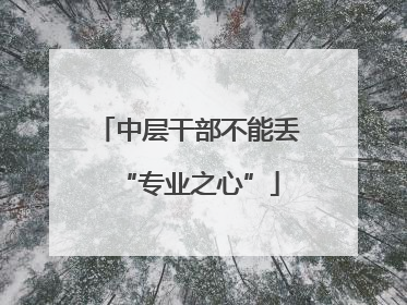 中层干部不能丢“专业之心”