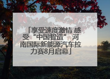 享受速度激情 感受“中国智造” 河南国际新能源汽车拉力赛8月启幕