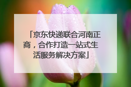 京东快递联合河南正商，合作打造一站式生活服务解决方案