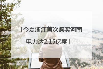 今夏浙江首次购买河南电力达2.15亿度