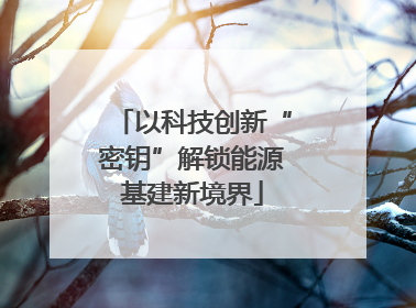 以科技创新“密钥”解锁能源基建新境界