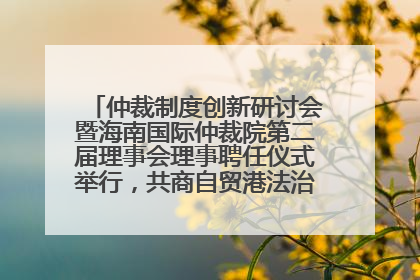 仲裁制度创新研讨会暨海南国际仲裁院第二届理事会理事聘任仪式举行，共商自贸港法治建设新路径
