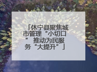 休宁县聚焦城市管理“小切口” 推动为民服务“大提升”