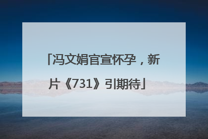 冯文娟官宣怀孕，新片《731》引期待