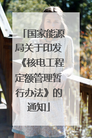 国家能源局关于印发《核电工程定额管理暂行办法》的通知