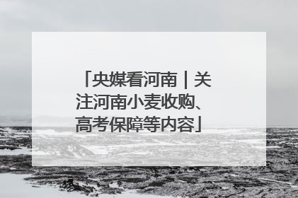 央媒看河南｜关注河南小麦收购、高考保障等内容