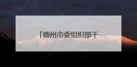 德州市委组织部干部任前公示公告