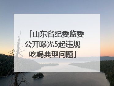 山东省纪委监委公开曝光5起违规吃喝典型问题