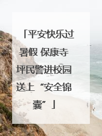 平安快乐过暑假 保康寺坪民警进校园送上“安全锦囊”