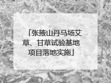 张掖山丹马场艾草、甘草试验基地项目落地实施