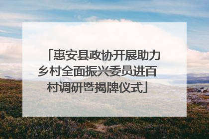 惠安县政协开展助力乡村全面振兴委员进百村调研暨揭牌仪式