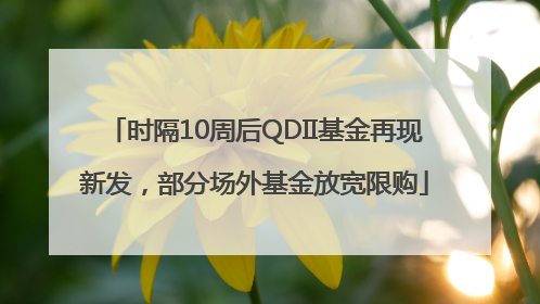 时隔10周后QDII基金再现新发，部分场外基金放宽限购