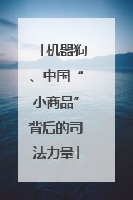 机器狗、中国“小商品”背后的司法力量