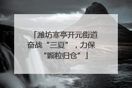 潍坊寒亭开元街道奋战“三夏”，力保“颗粒归仓”