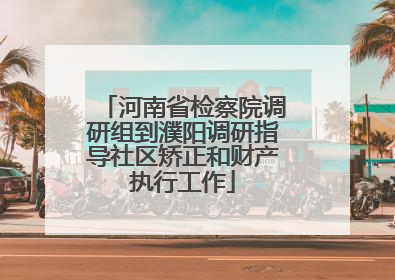 河南省检察院调研组到濮阳调研指导社区矫正和财产执行工作