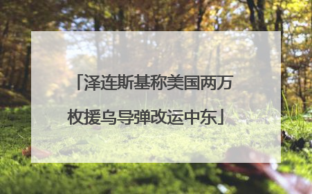 泽连斯基称美国两万枚援乌导弹改运中东