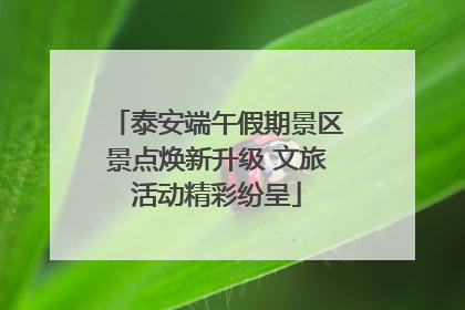 泰安端午假期景区景点焕新升级 文旅活动精彩纷呈