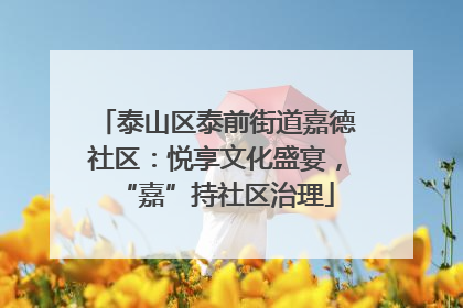 泰山区泰前街道嘉德社区：悦享文化盛宴，“嘉”持社区治理