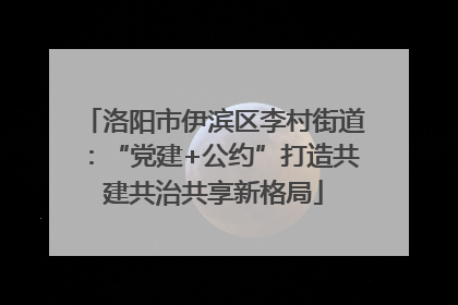 洛阳市伊滨区李村街道：“党建+公约”打造共建共治共享新格局