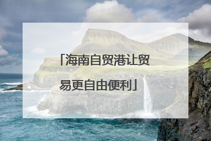 海南自贸港让贸易更自由便利