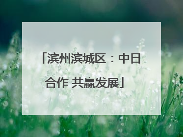 滨州滨城区：中日合作 共赢发展