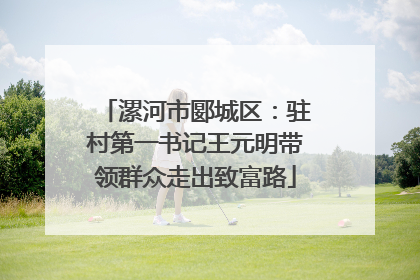 漯河市郾城区：驻村第一书记王元明带领群众走出致富路