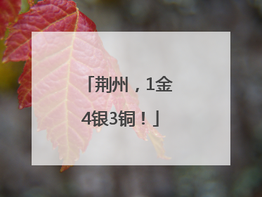 荆州，1金4银3铜！