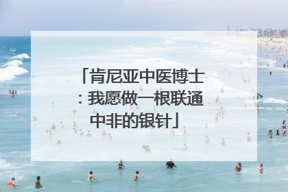 肯尼亚中医博士：我愿做一根联通中非的银针