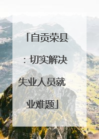自贡荣县：切实解决失业人员就业难题