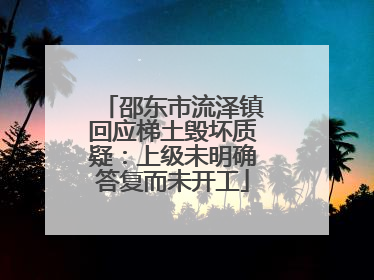 邵东市流泽镇回应梯土毁坏质疑：上级未明确答复而未开工
