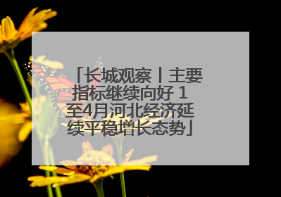 长城观察丨主要指标继续向好 1至4月河北经济延续平稳增长态势