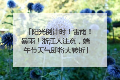 阳光倒计时！雷雨！暴雨！浙江人注意，端午节天气即将大转折