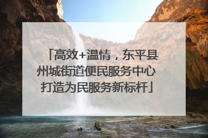 高效+温情，东平县州城街道便民服务中心打造为民服务新标杆