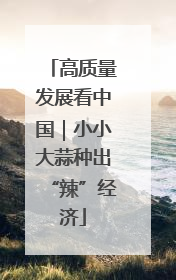 高质量发展看中国｜小小大蒜种出“辣”经济
